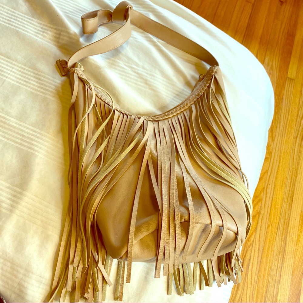 Faux Leather Fringed Boho Style Purse
